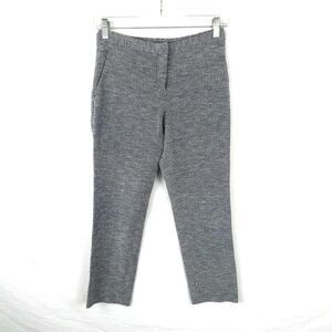 Theory Cropped Cotton Navy Blue White Knit Trousers Slacks Dress Pants Size 00